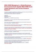 WGU D080 Managing in a Global Business  Environment Exam Update WGU D080 Exam  Latest Questions and Correct Answers  Rated A&plus;