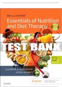 Test Bank For Williams' Essentials Of Nutrition And Diet Therapy, 12th - 2019 All Chapters - 9780323529716