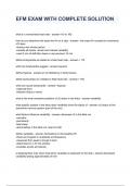 EFM EXAM WITH COMPLETE SOLUTION 