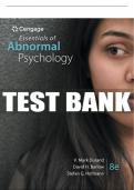 Test Bank For Essentials of Abnormal Psychology - 8th - 2019 All Chapters - 9781337619370