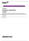 AQA MS 2023 A-level PHYSICAL EDUCATION 7582/1
