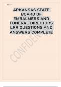  ARKANSAS STATE BOARD OF EMBALMERS AND FUNERAL DIRECTORS LRR QUESTIONS AND ANSWERS 2023 COMPLETE