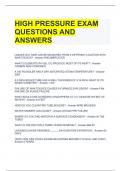 HIGH PRESSURE EXAM QUESTIONS AND ANSWERS