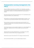 Postoperative nursing management&comma; the PACU 63 Questions with 100&percnt; Correct Answers &vert; Verified &vert; Latest Update
