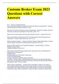 Customs Broker Exam 2023 Questions with Correct Answers