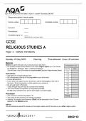 AQA GCSE RELIGIOUS STUDIES A Paper 1: Catholic Christianity QP 2023