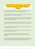 CLG 0010 Test &vert; Questions with 100&percnt;  Correct Answers &vert; Latest Update &vert;  Verified