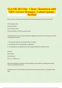 CLU HS 323 Chp&period; 1 Quiz &vert; Questions with  100&percnt; Correct Answers &vert; Latest Update &vert;  Verified
