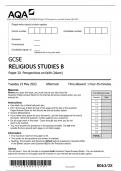 AQA GCSE RELIGIOUS STUDIES B Paper 2X Perspectives on faith (Islam) QP 2023