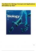 Test Bank for Biology Concept and Applications 9th Edition by Starr&sol; Chapters 1-44 Complete