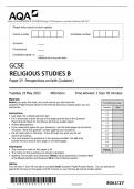 AQA GCSE RELIGIOUS STUDIES B Paper 2Y Perspectives on faith (Judaism) QP 2023