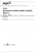 AQA GCSE RELIGIOUS STUDIES (SHORT COURSE) 8061/4 Section 4: Judaism Mark scheme June 2023