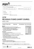 AQA GCSE RELIGIOUS STUDIES (SHORT COURSE) Section 3: Islam QP 2023