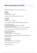 ASCP Hematology Exam-MLT Questions And Answers 