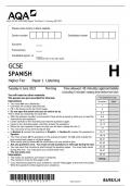 AQA GCSE SPANISH Higher TierPaper 1 Listening QP 2023