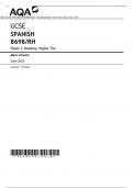AQA GCSE SPANISH Higher Tier Paper 3 Reading QP and MS 2023