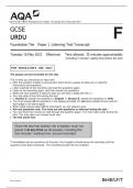 AQA GCSE URDU Foundation Tier Paper 1 Listening Test Transcript 2023
