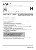 AQA GCSE URDU Higher Tier Paper 1 Listening Test Transcript QP 2023
