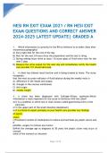 HESI RN EXIT EXAM 2021 / RN HESI EXIT EXAM QUESTIONS AND CORRECT ANSWER 2024-2025 LATEST UPDATE| GRADED A 