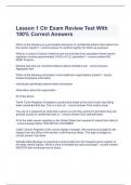 Lesson 1 Ctr Exam Review Test With 100&percnt; Correct Answers