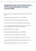 Certified Pennsylvania Evaluator Exam &lpar;CPE&rpar; Exam And Updated Verified Answers 2024&period;