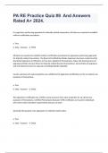 PA RE Practice Quiz &num;8  And Answers Rated A&plus; 2024&period;