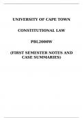 Constitutional Law - First Semester Notes and Case Summaries