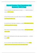 Permit Practice Test Questions and Answers 100&percnt; Pass