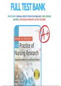 Test Bank For Burns and Grove’s The Practice of Nursing Research 8th Edition Gray | 9780323377584 |  All Chapters with Answers and Rationals 