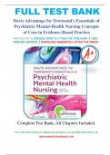 Test Bank For Davis Advantage for Townsend’s Essentials of Psychiatric Mental Health Nursing 9th Edition Karyn Morgan Chapters, All Chapters 1-32, A+ guide.