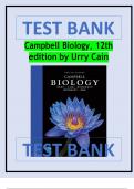 Test Bank Campbell Biology, 12th edition by Urry Cain Latest Verified Review 2024 Practice Questions and Answers for Exam Preparation, 100% Correct with Explanations, Highly Recommended, Download to Score A+
