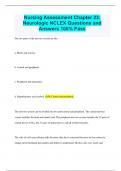 Nursing Assessment Chapter 23&colon; Neurologic NCLEX Questions and Answers 100&percnt; Pass