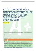 ATI PN COMPREHENSIVE  PREDICTOR RETAKE GUIDE; FREQUENTLY TESTED QUESTIONS LATEST UPDATED 2023 REAL EXAM 1 A client is receiving furosemide (Lasix) to relieve edema. The nurse should monitor the client for which response to the medication? 1 2 4