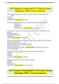 AST Surgical Technologist CST Practice Exam Questions-100% Correct Answers..