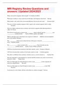 MRI Registry Review Questions and answers &vert; Updated 2024&sol;2025