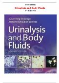 Test Bank for Urinalysis and Body Fluids 7th Edition by Susan King Strasinger, Marjorie Schaub Di Lorenzo |All Chapters,  Year-2023/2024|