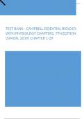 Test Bank - Campbell Essential Biology with Physiology Chapters, 7th Edition (Simon, 2019) Chapter 1-29