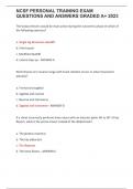 NCSF PERSONAL TRAINING EXAM QUESTIONS AND ANSWERS GRADED A&plus; 2023