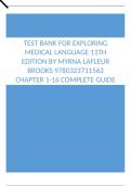 Test Bank For Exploring Medical Language 11th Edition by Myrna LaFleur Brooks Chapter 1-16