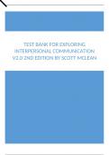 Test Bank For Exploring Interpersonal Communication v2.0 2nd Edition by Scott McLean