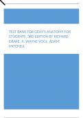Test Bank For Gray's Anatomy for Students, 3rd Edition by Richard Drake, A. Wayne Vogl, Adam Mitchell