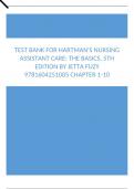 Test Bank For Hartman's Nursing Assistant Care, The Basics, 5th Edition by Jetta Fuzy Chapter 1-10