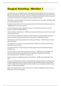 Surgical Assisting - Meridian 1 Exam Questions and Answers Best rated A&plus; Guaranteed Success Latest Update 2024