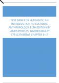 Test Bank For Humanity, An Introduction to Cultural Anthropology 11th Edition by James Peoples, Garrick Bailey Chapter 1-17