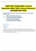 HESI EXIT EXAM REAL Tested  Questions With 100% Correct Answers|  GUARANTEE PASS