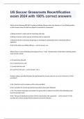 US Soccer Grassroots Recertification exam 2024 with 100&percnt; correct answers