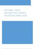 Test Bank - Gray’s Anatomy for Students, 4th Edition (Drake, 2020), Chapter 1-8