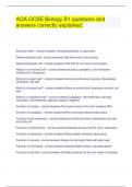 AQA GCSE Biology B1 questions and answers correctly explained&period;