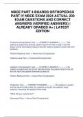 NBCE EXAM BUNDLE 2024 PART 1,PART 2, PART 3, PART 4, ACTUAL EXAM QUESTIONS AND ANSWERS | ALREADY GRADED A+