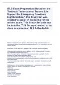ITLS Exam Preparation (Based on the Textbook "International Trauma Life Support for Emergency Providors Eighth Edition", this Study Set was created to assist in preparing for the written exam. This Study Set does not include the ITLS Surveys needed 
